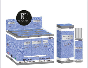 12X DONNA BELLA MILANO LIGHT BLUE WOMEN 12 ML ROLL ON