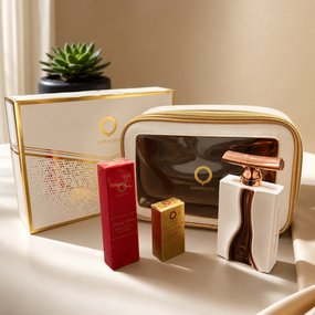 GIFT SET FLEUR DE ORIENTICA 3.0 Oz + Amber Rouge Mini + Royal Amber Spray Pen + White Pouch LUXURY COLLECTION