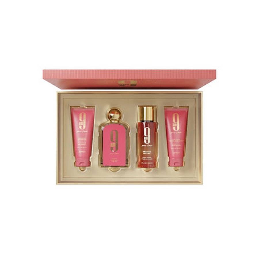 AFNAN 9AM FEMME 4PC SET 3.4 EDP SPRAY / 3.4 S.GEL / 3.4 BL / 5.0 BODY MIST