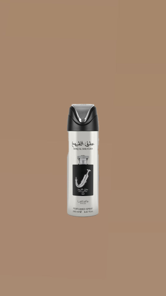 12 X PACK Body Spray ISHQ AL SHUYUK SILVER 200ML By LATTAFA