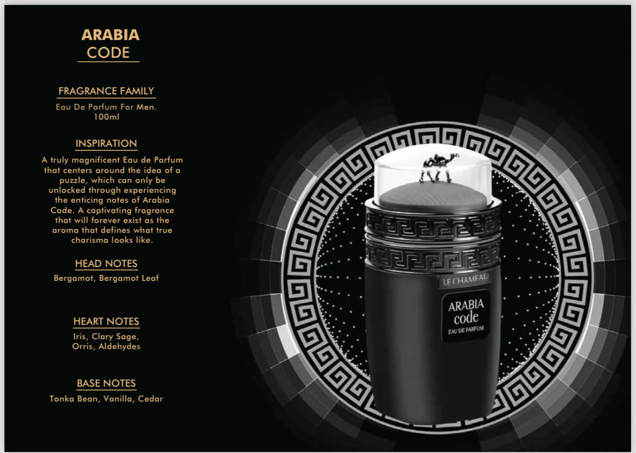 ARABIA CODE Men EDP - 100MI (3.40z) By LE CHAMEAU