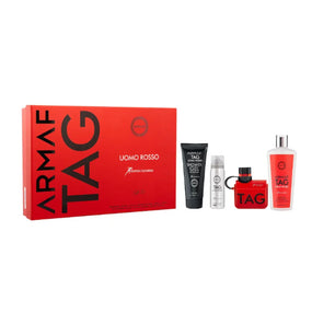 GIFT SET TAG HIM UOMO ROSSO  Men EDP - 4PCS By Armaf